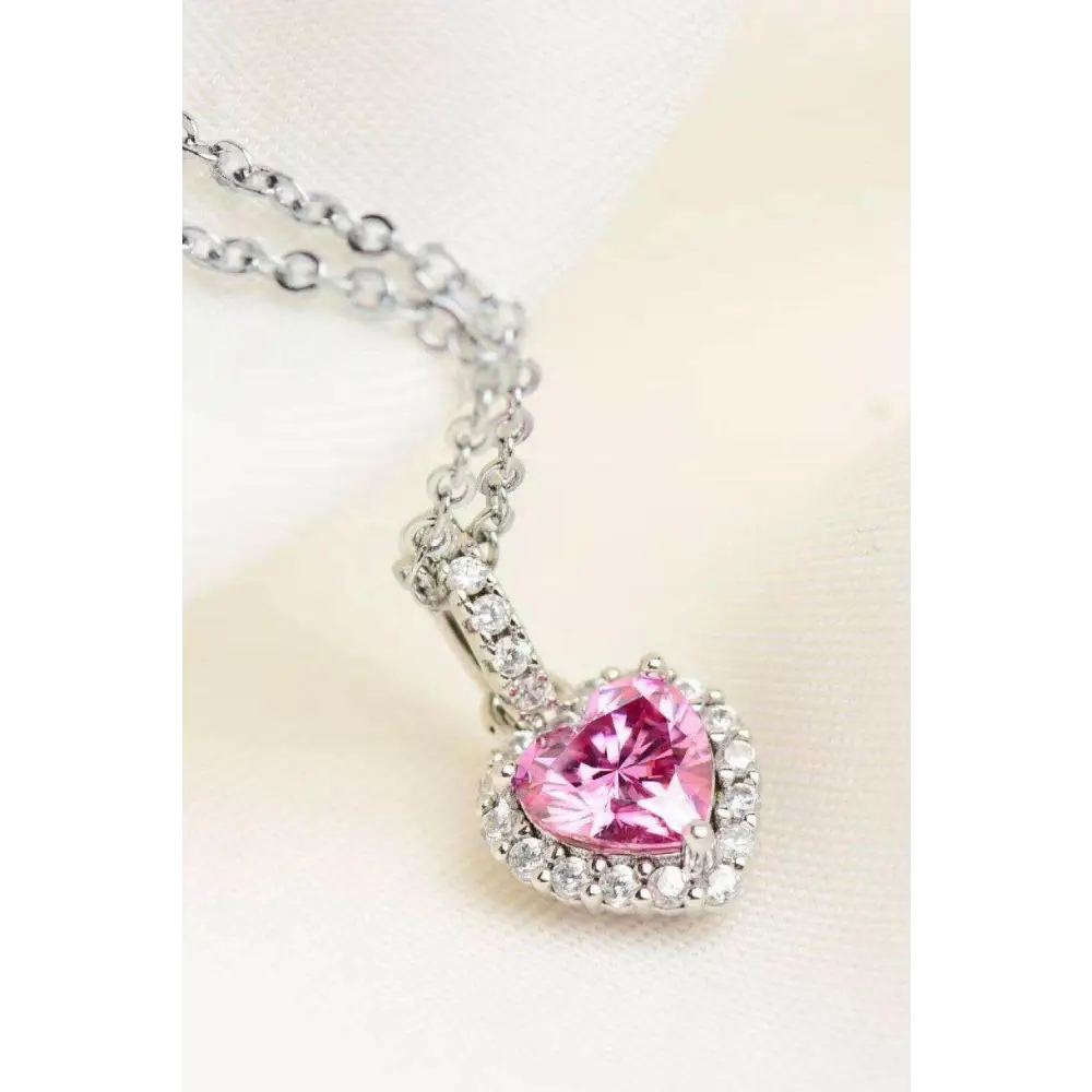 Moissanite heart pendant necklace in sterling silver for luxury fashion $159 a heart of moissanite sparkles brilliantly