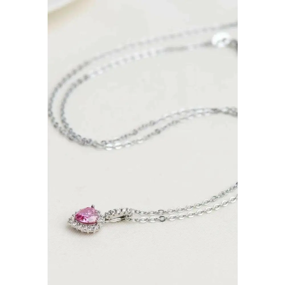 Moissanite heart pendant necklace in sterling silver for luxury fashion $159 a heart of moissanite sparkles brilliantly