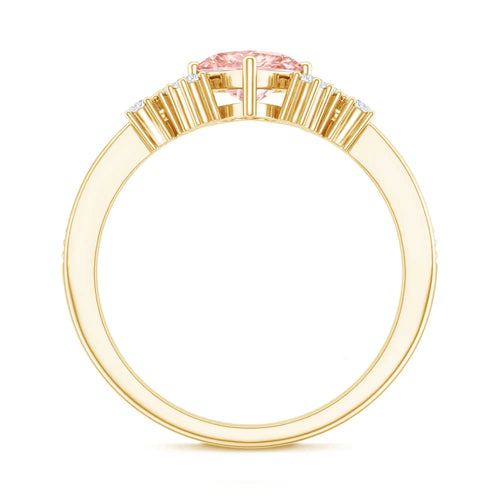 1 CT Lab Grown Pink and White Diamond Heart Engagement Ring IGI Certified