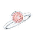1 CT Lab Grown Pink Diamond Bezel Set Engagement Ring with IGI Certificate