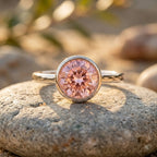 1 CT Lab Grown Pink Diamond Bezel Set Engagement Ring with IGI Certificate