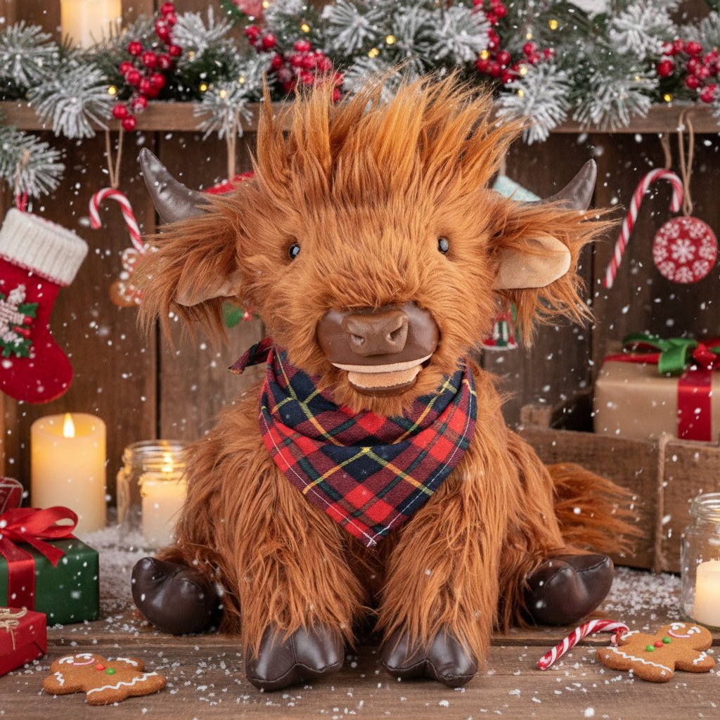 17.7 Inches Highland Cow Plush Handmade Collectable– Weighted Toy for Kids & Adults - Maven Couture IncWild Animals