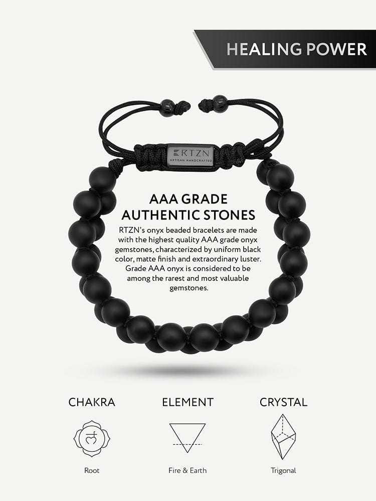 Black Onyx Beaded Bracelet - Morocco - Maven Couture IncBeaded Bracelet