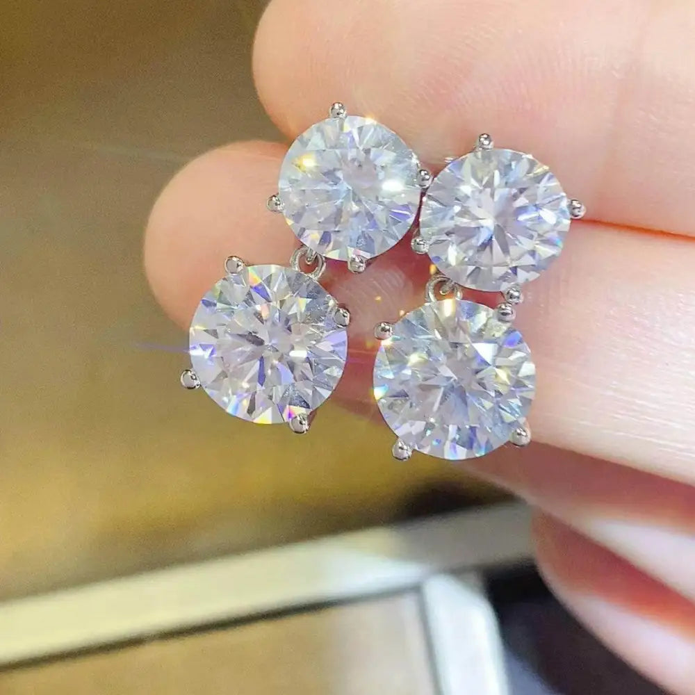 Timeless elegance moissanite earrings for luxury fashion enthusiasts $345 1-pair, expertly crafted to enhance your chic