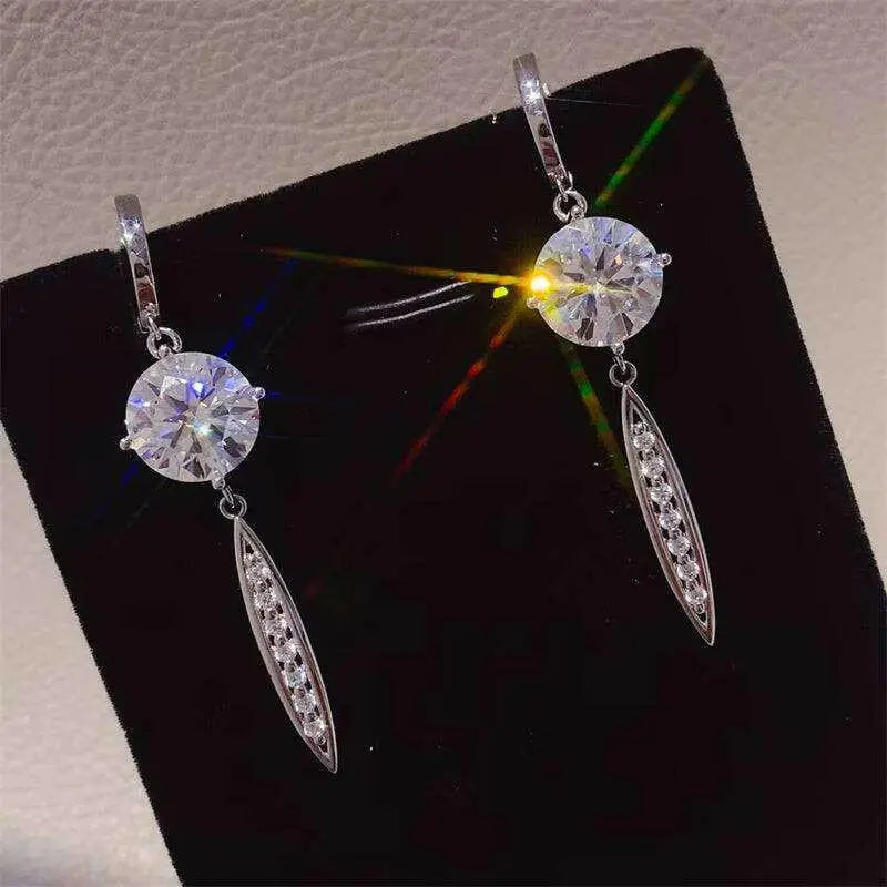 Exquisite 10 carat moissanite earrings for luxury fashion for women $354 1-pair indulge in the allure of moissanite