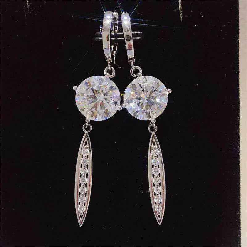 Exquisite 10 carat moissanite earrings for luxury fashion for women $354 1-pair indulge in the allure of moissanite