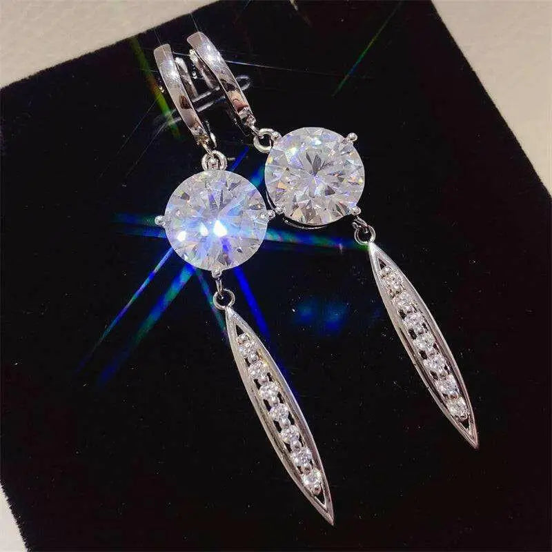 Exquisite 10 carat moissanite earrings for luxury fashion for women $354 1-pair indulge in the allure of moissanite