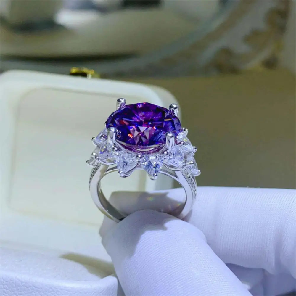 Elegant 10 carat moissanite flower ring in luxury fashion for woman $642 1-piece this exquisite piece of moissanite