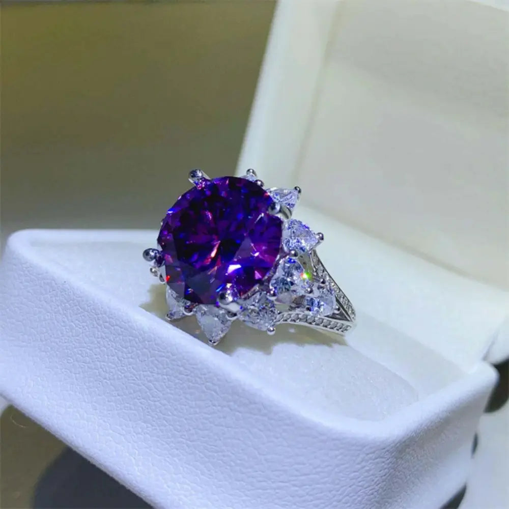 Elegant 10 carat moissanite flower ring in luxury fashion for woman $642 1-piece this exquisite piece of moissanite