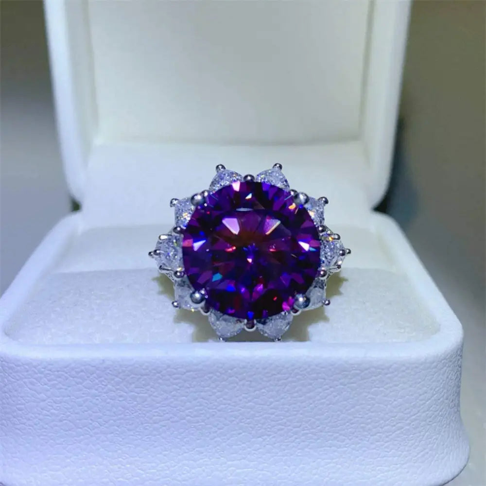 Elegant 10 carat moissanite flower ring in luxury fashion for woman $642 1-piece this exquisite piece of moissanite