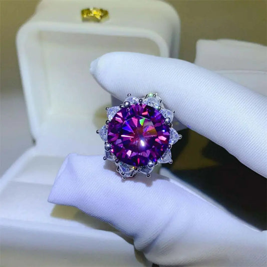 Elegant 10 carat moissanite flower ring in luxury fashion for woman $642 1-piece this exquisite piece of moissanite