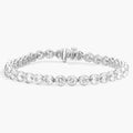 10 CTW moissanite bracelet in 14kt white gold plated bezel setting with round cut stones and secure clasp