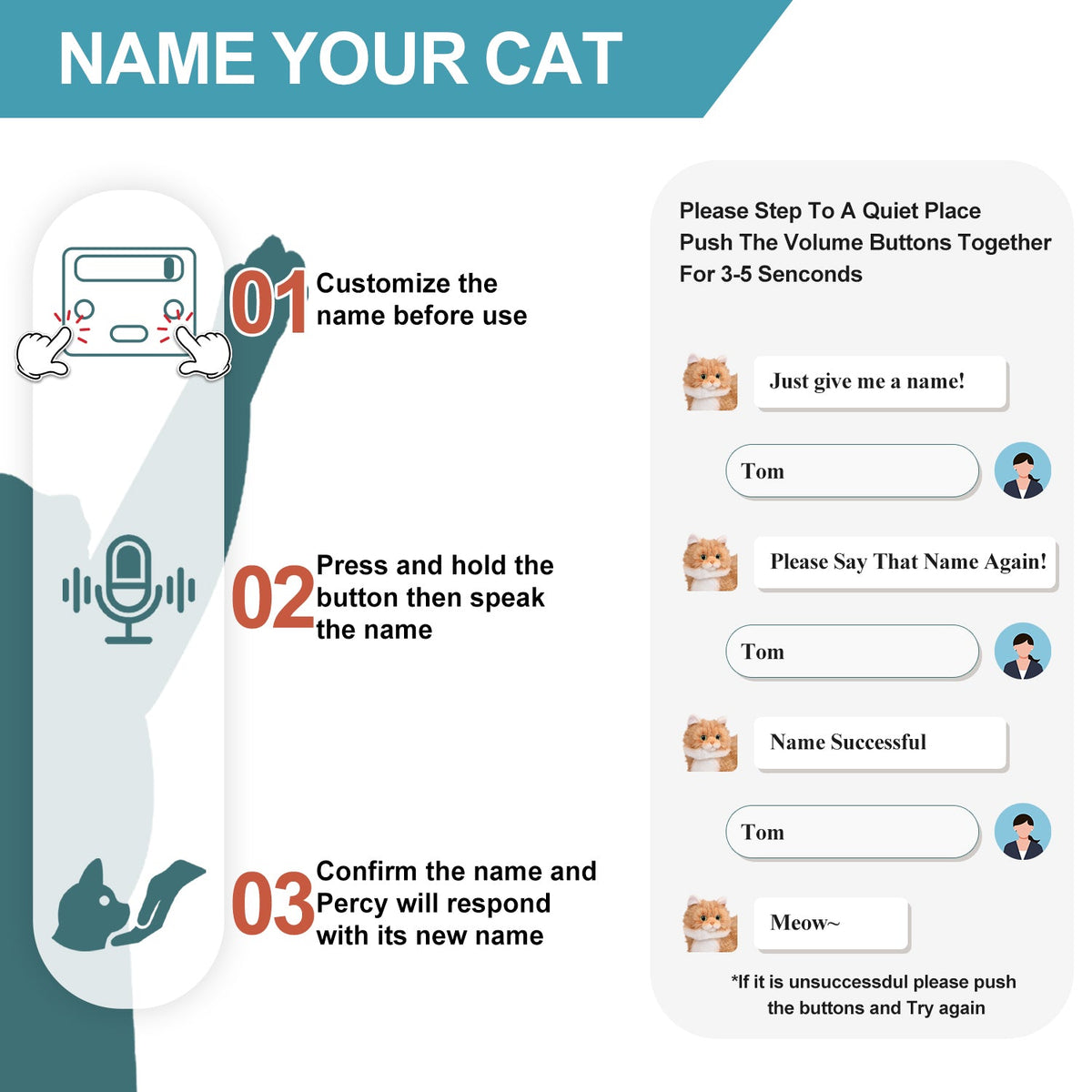 Percy 2.0 Golden British Short Hair Cat- Breathing Heartbeat Pur,Voice Robotic Cat - Maven Couture IncPERCY