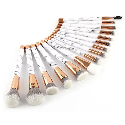 Elevate your beauty routine with exclusive luxury marble makeup brushes $20.99 handle premium plastic for durable