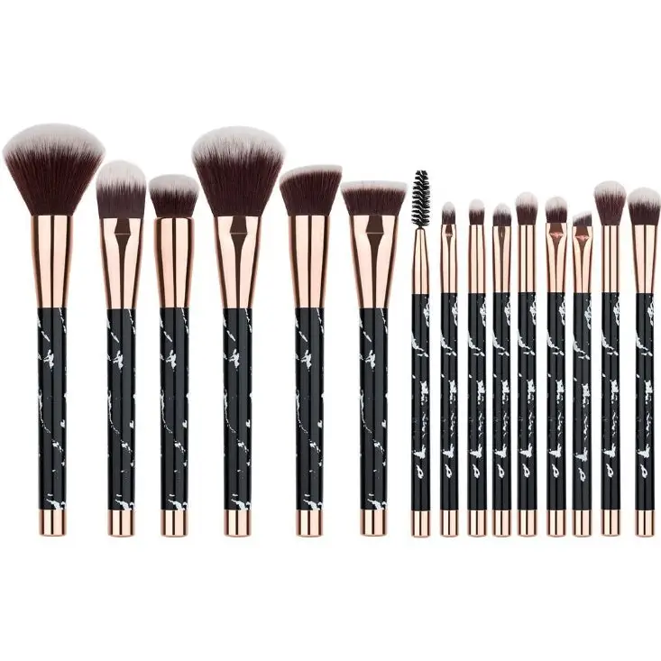 Elevate your beauty routine with exclusive luxury marble makeup brushes $20.99 handle premium plastic for durable