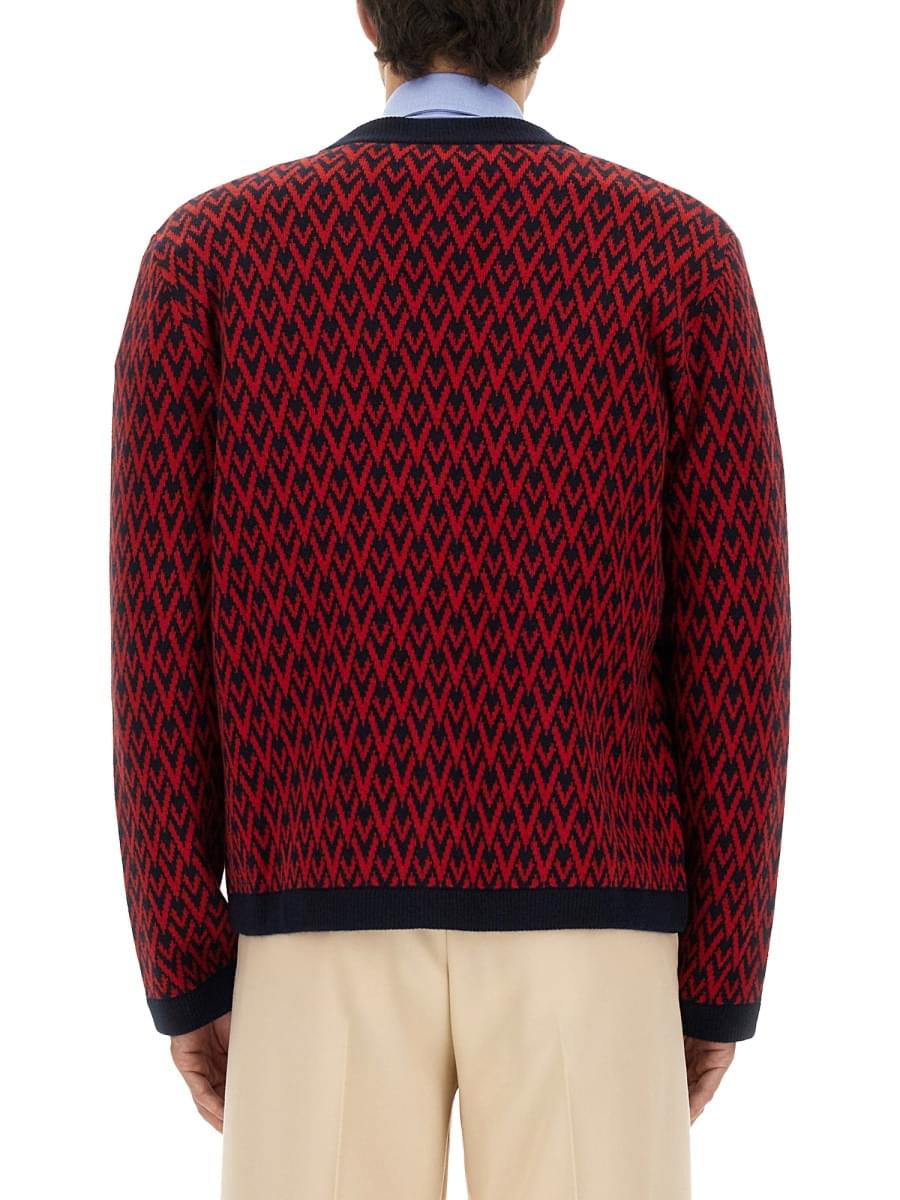 Valentino Men Cardigan With "Toute La V" Pattern - Maven Couture IncTops / Sweaters & Pullovers