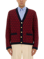 Valentino Men Cardigan With "Toute La V" Pattern - Maven Couture IncTops / Sweaters & Pullovers