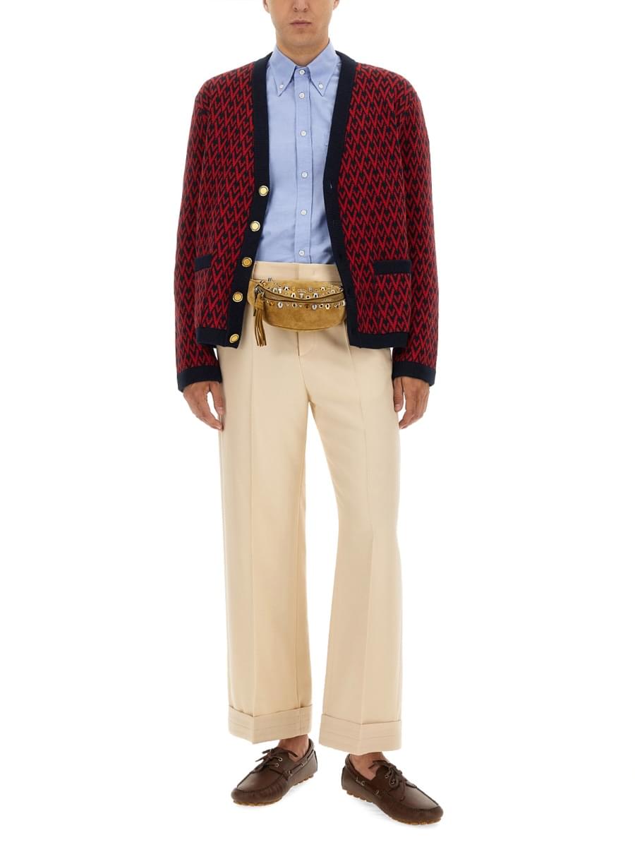 Valentino Men Cardigan With "Toute La V" Pattern - Maven Couture IncTops / Sweaters & Pullovers