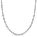 12.5 ct. DEW Created Brilliant Sapphire Tennis Necklace - 14K Gold Overlay - Maven Couture IncPendants