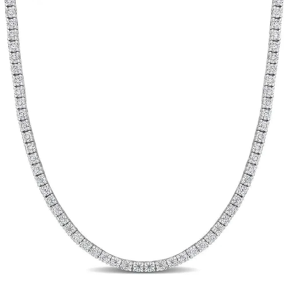 12.5 ct. DEW Created Brilliant Sapphire Tennis Necklace - 14K Gold Overlay - Maven Couture IncPendants