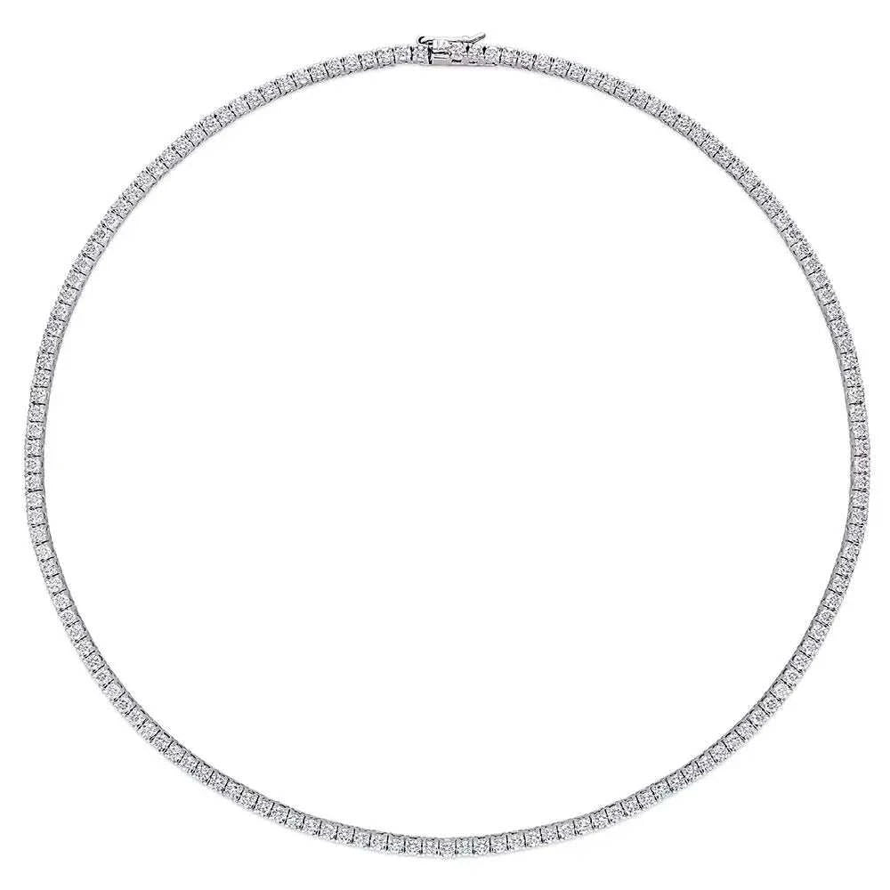 12.5 ct. DEW Created Brilliant Sapphire Tennis Necklace - 14K Gold Overlay - Maven Couture IncPendants