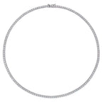 12.5 ct. DEW Created Brilliant Sapphire Tennis Necklace - 14K Gold Overlay - Maven Couture IncPendants