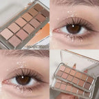 12-Color Low Saturation Matte Eyeshadow Palette Tea Apricot Earth Tones Long Lasting All-Matte Eye Makeup for Daily Use