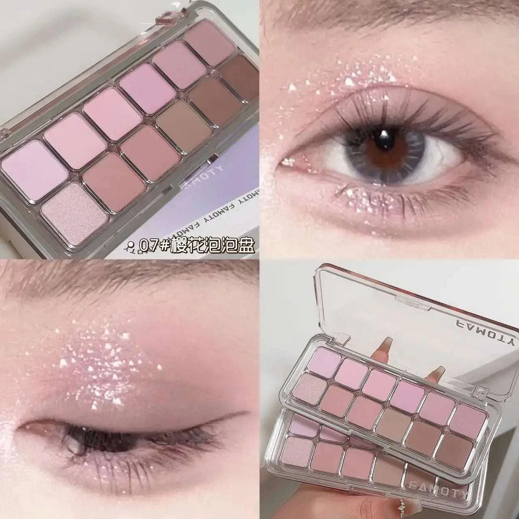 12-Color Low Saturation Matte Eyeshadow Palette Tea Apricot Earth Tones Long Lasting All-Matte Eye Makeup for Daily Use