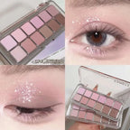 12-Color Low Saturation Matte Eyeshadow Palette Tea Apricot Earth Tones Long Lasting All-Matte Eye Makeup for Daily Use
