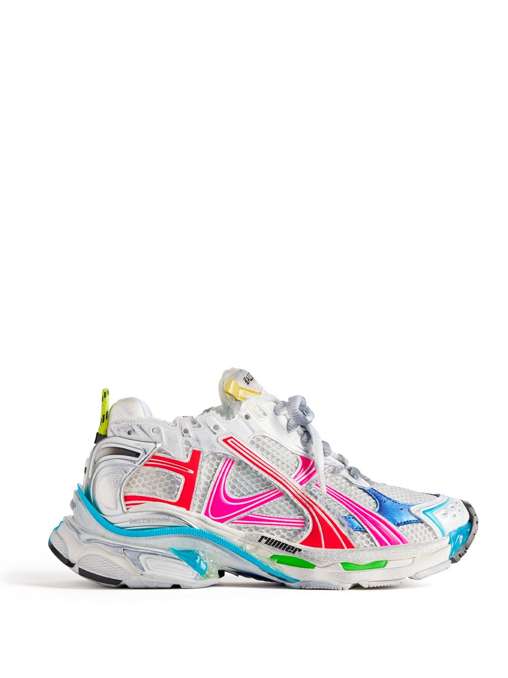 Balenciaga Women Mesh And Nylon Multicolor Worn-Out Effect Runner Sneakers - Maven Couture IncShoes / Flats