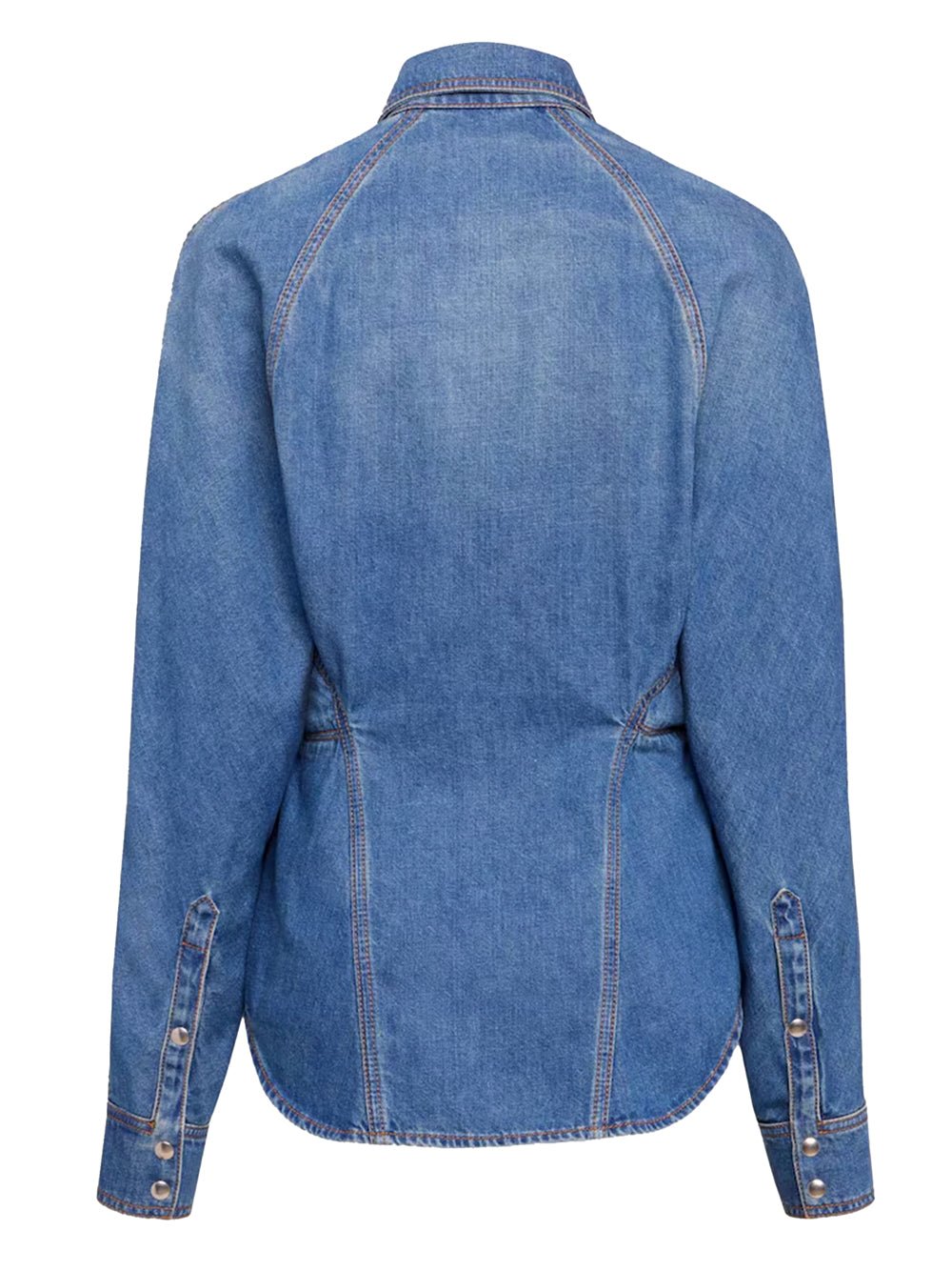 Alaia Women Round Denim Shirt - Maven Couture IncTops / Blouses