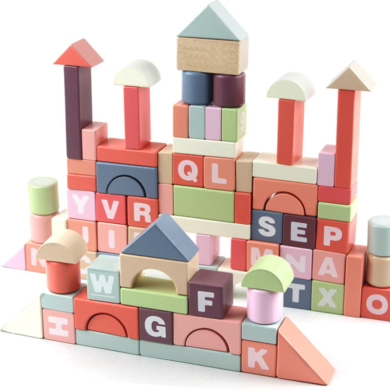 Wooden beech building blocks set — product image 2