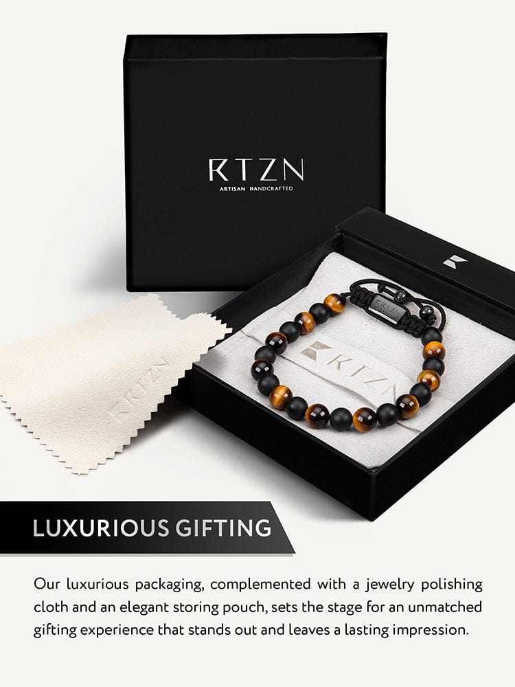 Tiger Eye & Black Onyx Beaded Bracelet - Tulum - Maven Couture IncBeaded Bracelet