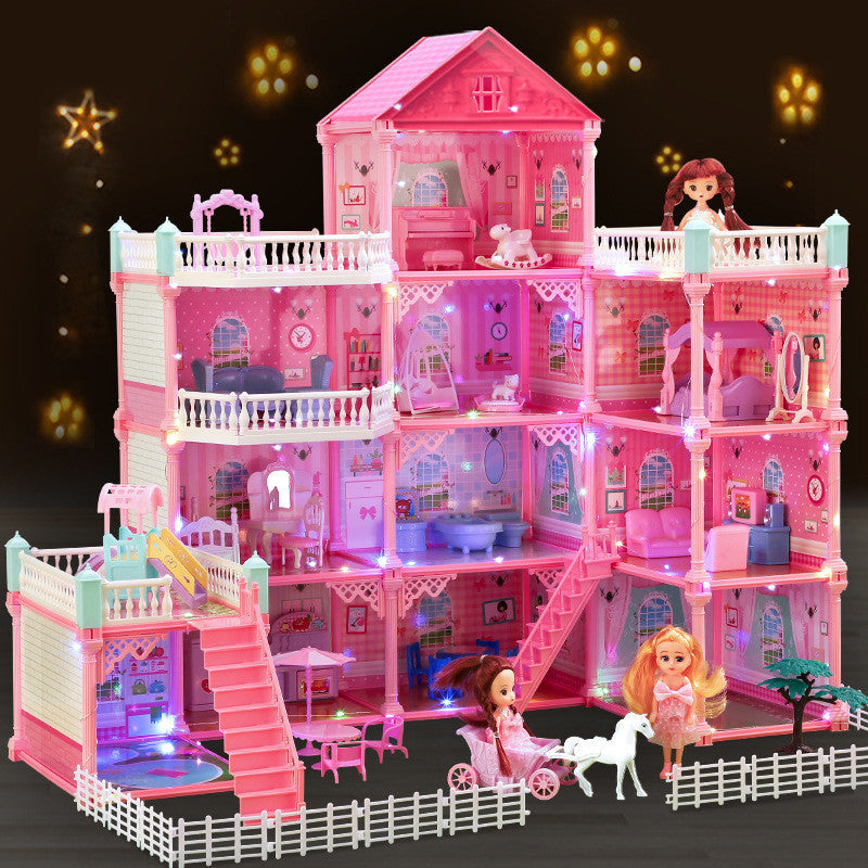 Pink villa dollhouse playset — product image 1