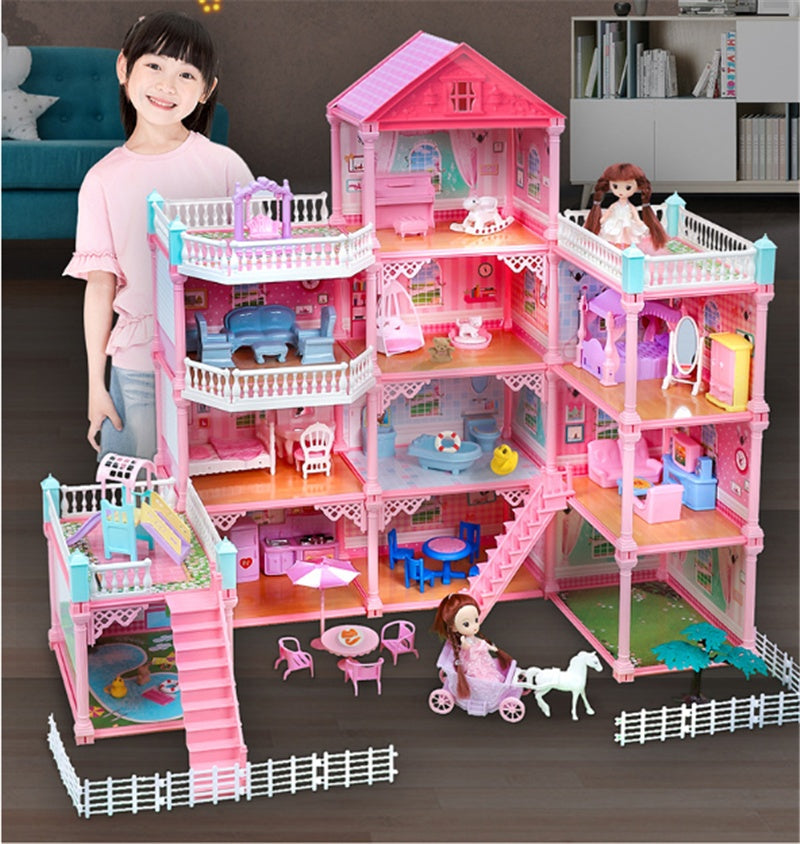 Pink villa dollhouse playset — product image 2