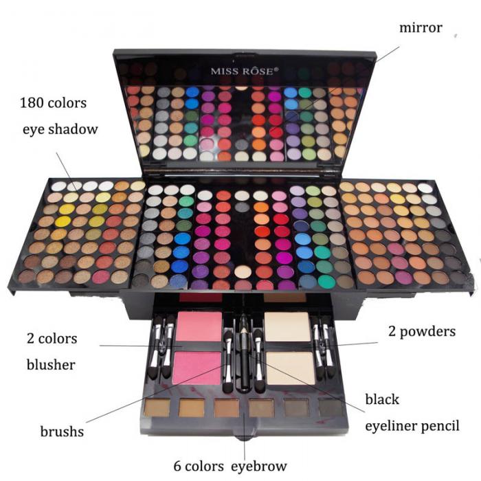 Experience luxury fashion with the 180 colors eyes shadow blush set