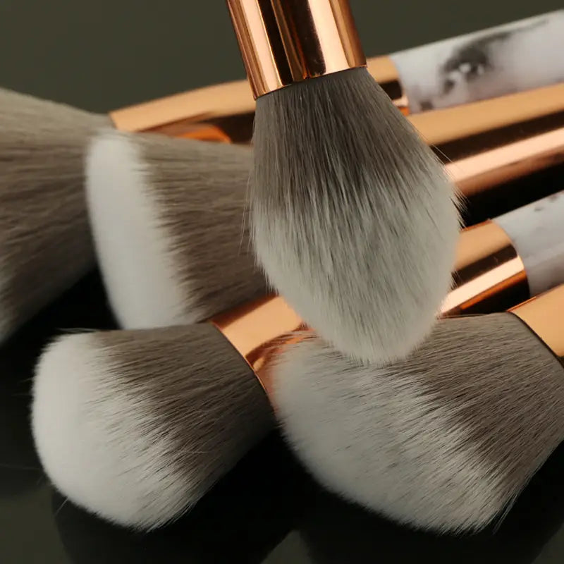 Elevate your beauty routine with exclusive luxury marble makeup brushes