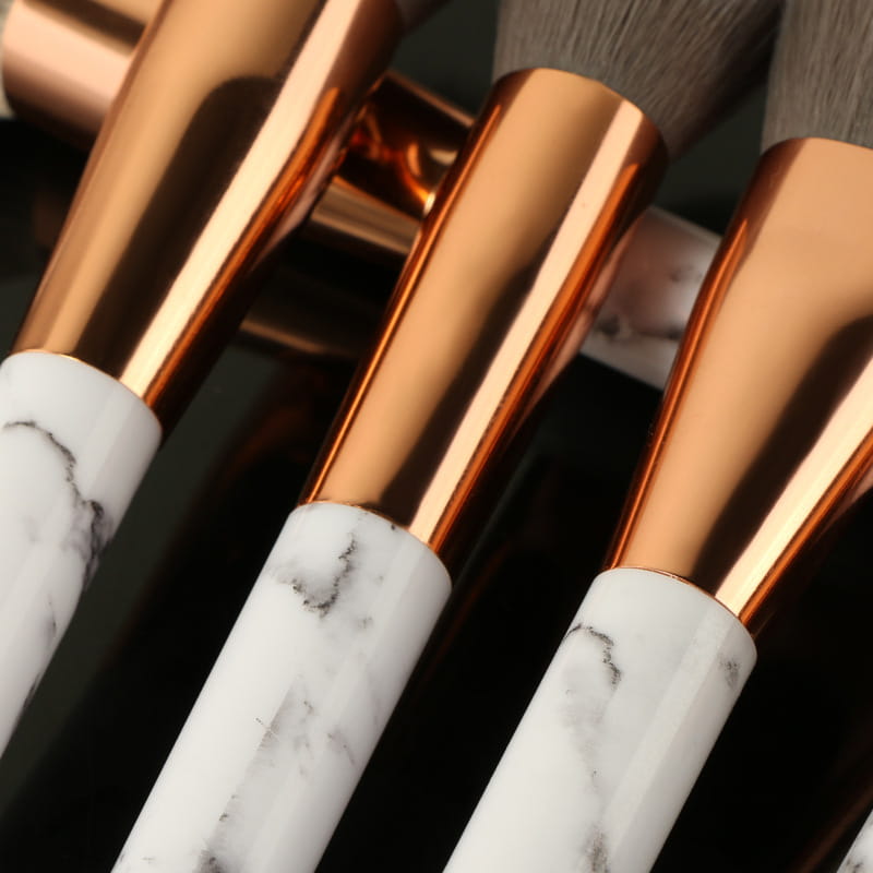 Elevate your beauty routine with exclusive luxury marble makeup brushes