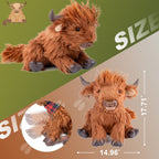 17.7 Inches Highland Cow Plush Handmade Collectable– Weighted Toy for Kids & Adults - Maven Couture IncWild Animals