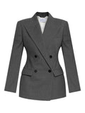 Givenchy Women Double-Breasted Wool Structured Jacket - Maven Couture IncOuterwear / Jackets