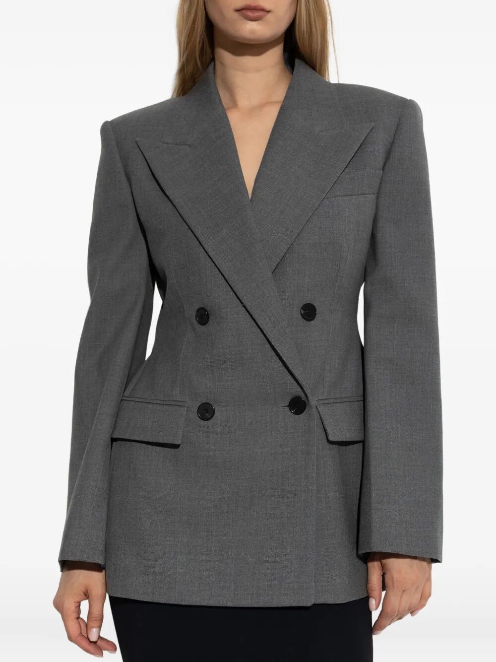 Givenchy Women Double-Breasted Wool Structured Jacket - Maven Couture IncOuterwear / Jackets