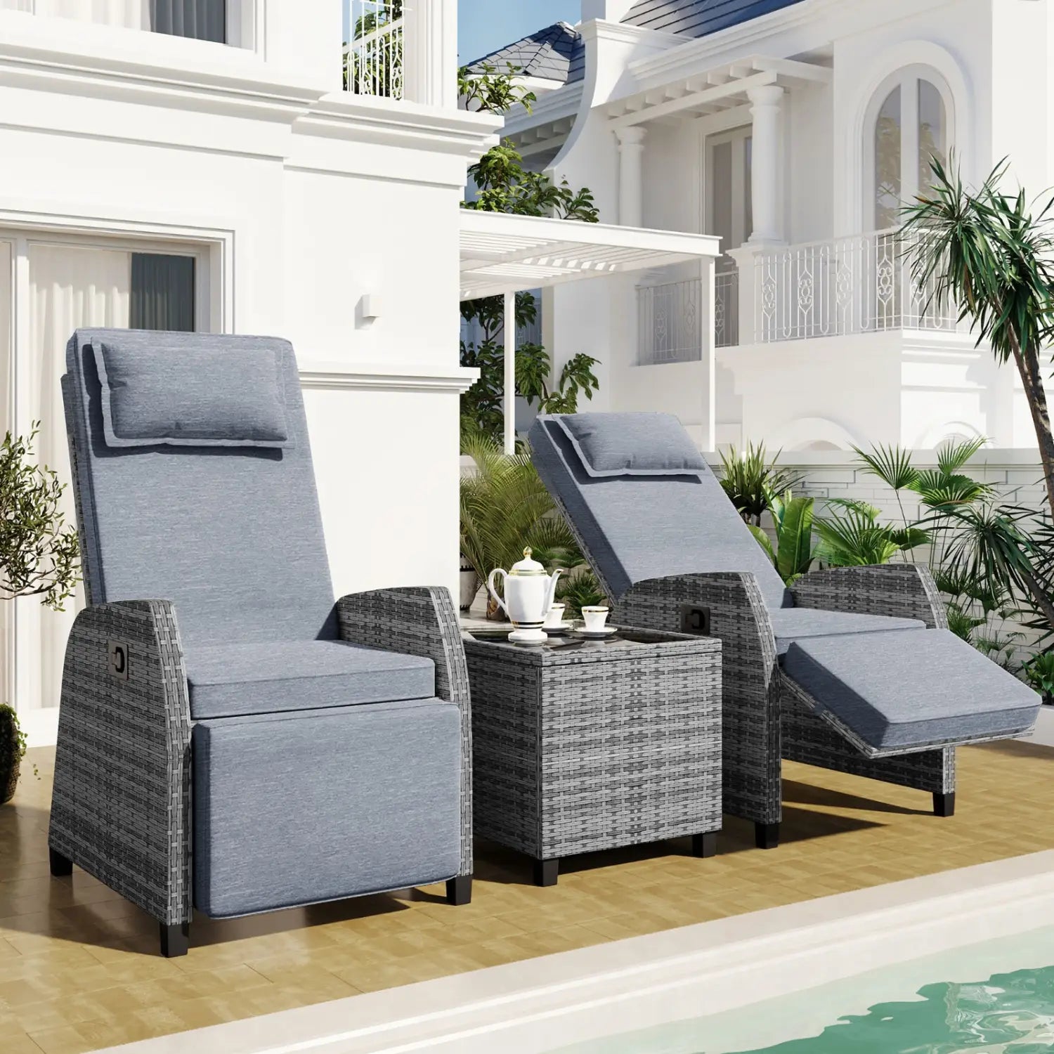 Elevate your outdoors with the u style rattan 2-person set