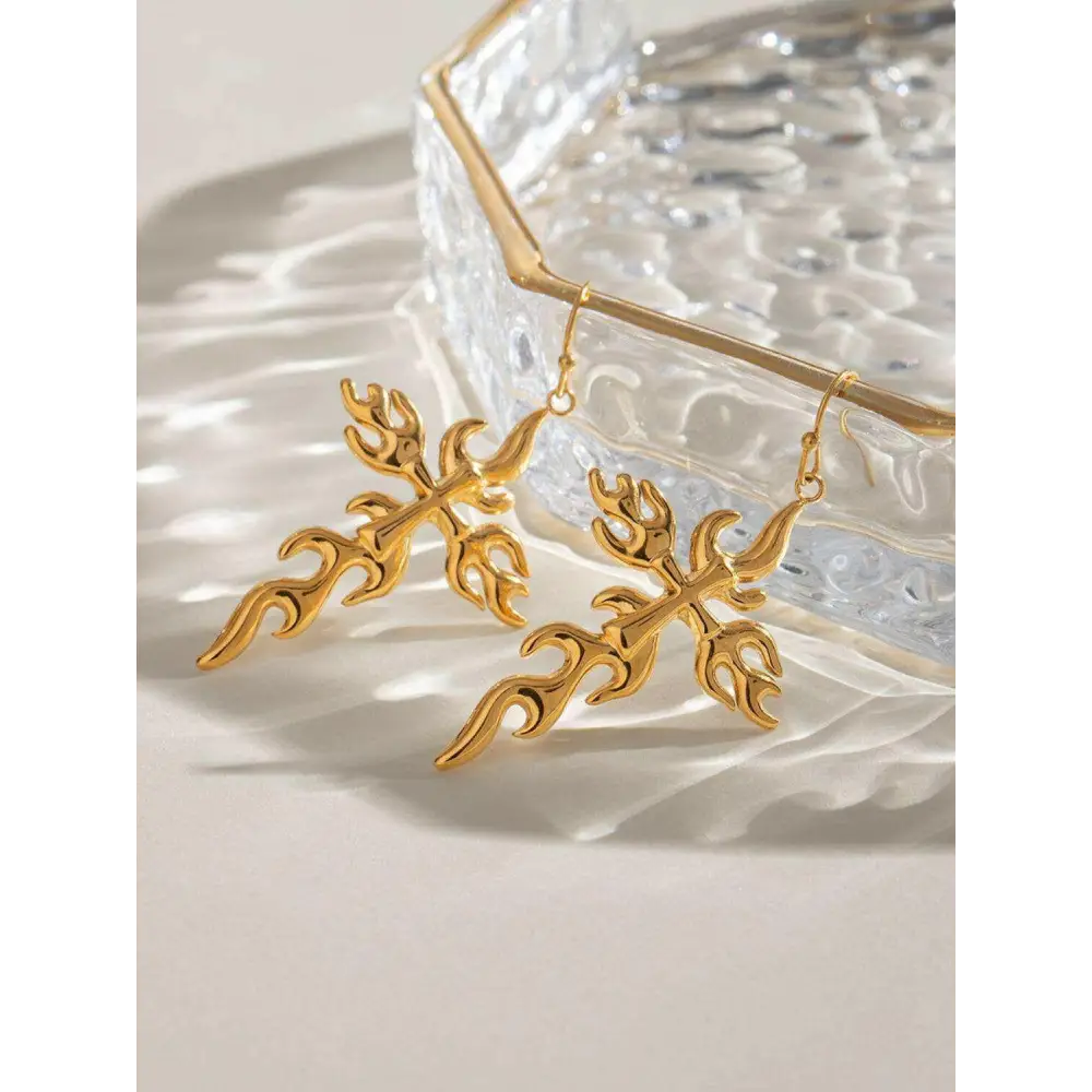 Exquisite 18k gold-plated earrings for timeless luxury fashion $12 1-pair 18k gold-plated, stainless steel care