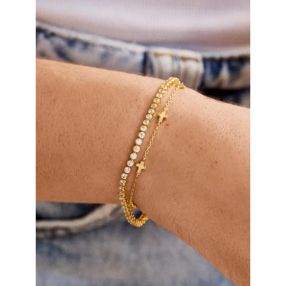 Eternal elegance gold-plated titanium steel bracelet for luxury fashion $10.99 indulge in the allure of sophistication