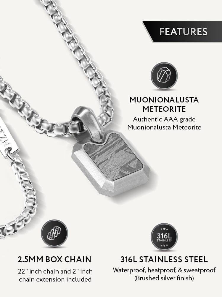 Meteorite Square Pendant Necklace - Maven Couture IncSquare Pendant