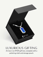 Lapis Lazuli Dog Tag Pendant Necklace - Maven Couture IncDog Tag Pendant