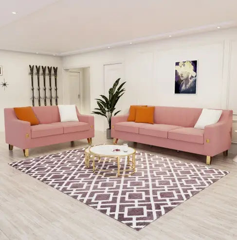 Elegant pink velvet sofa set for luxury fashion in your living room