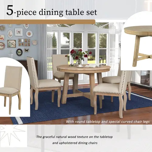 Elevate your home with the farmhouse wooden dining table set