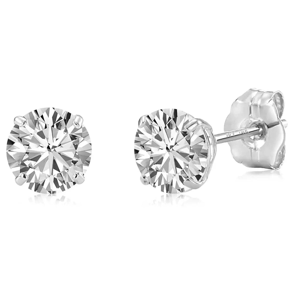 2.00 CTW AGI Certified Lab-Grown Diamond Stud Earrings in Solid 14K Gold – E Color, VS Clarity - Maven Couture IncEarrings