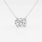 Lab Grown Diamond pendant featuring a 2.00 CTW oval-cut solitaire set in 14k white gold with an 18-inch chain